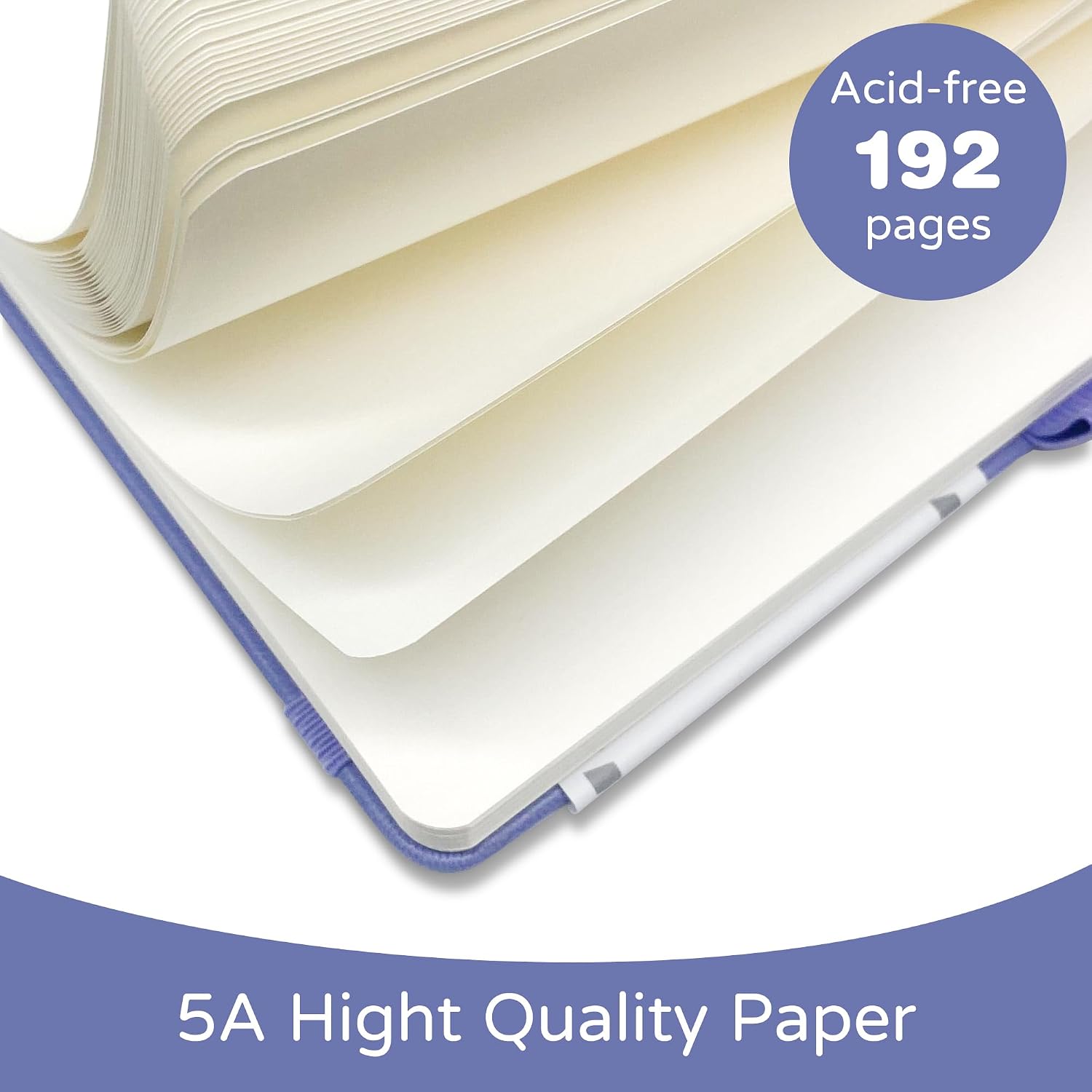 Detalle 2 de LEAGIM A5 Blank Journal Notebook, 192 Pages, 100 GSM Paper, Purple