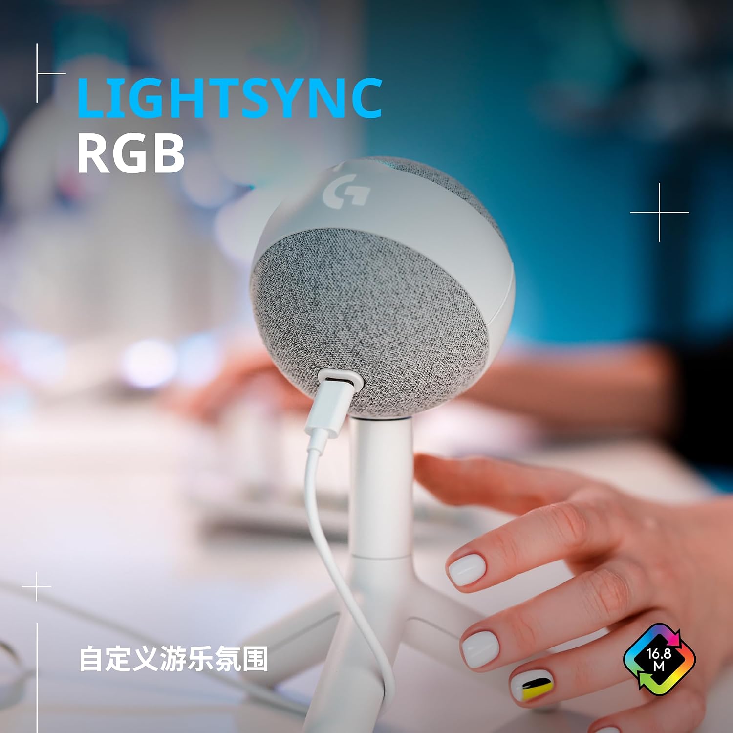 Detalle 2 de Logitech G Yeti Orb 988-000556 USB Condenser RGB Gaming Microphone