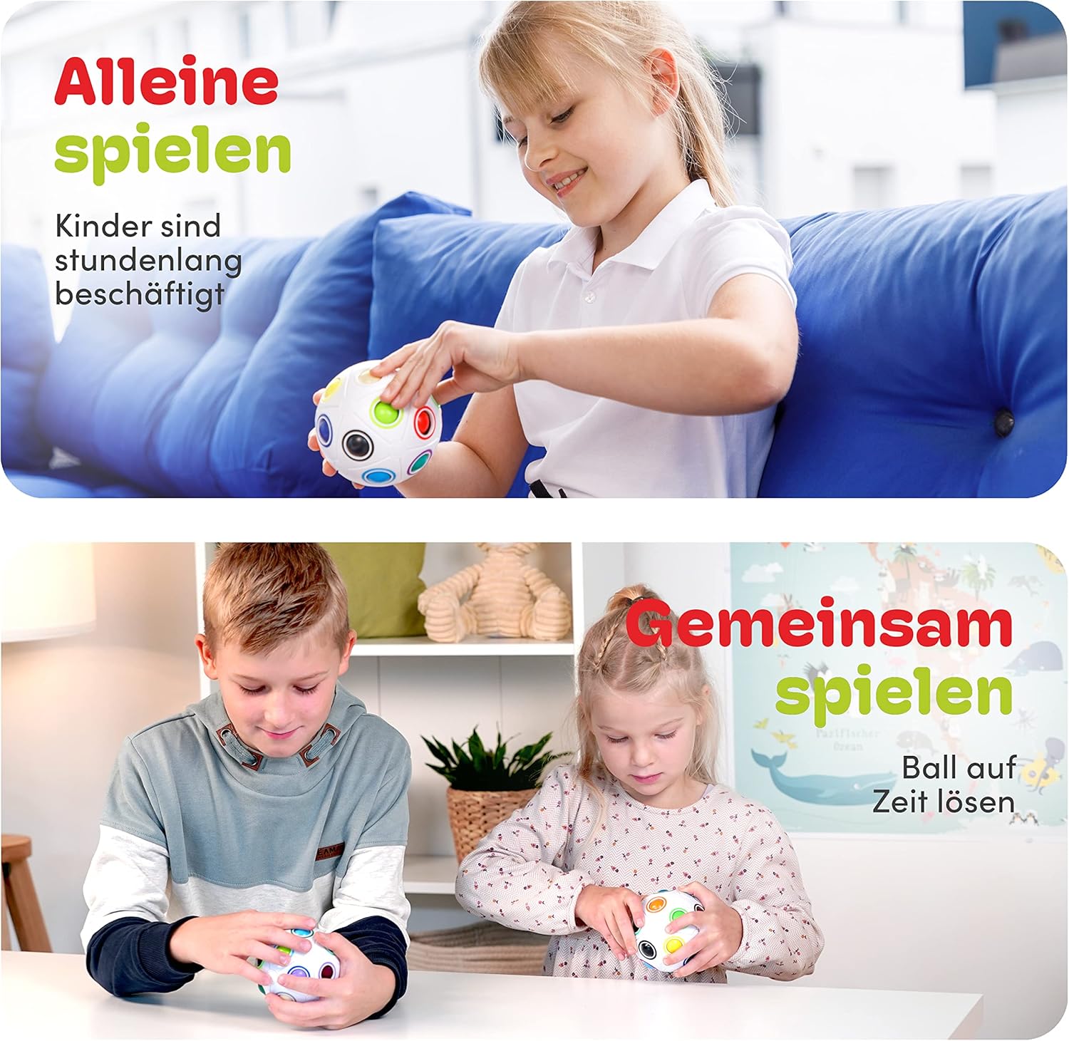 Thumbnail 5 de CUBIDI® Original Regenbogenball mit 19 Kugeln – 3D-Kugellabyrinth-Brainteaser für Kinder & Erwachsene ab 4 Jahren