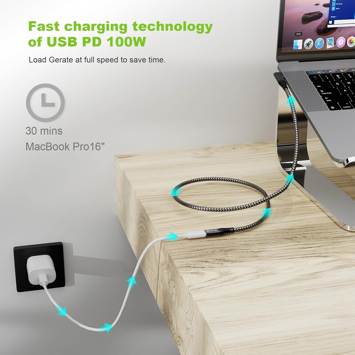 Thumbnail 3 de CAKOBLE USB-C Verlängerung 2 m (20 Gbps, 100 W, 4K@60 Hz) – USB 3.2 Gen2 Kabel, 90°