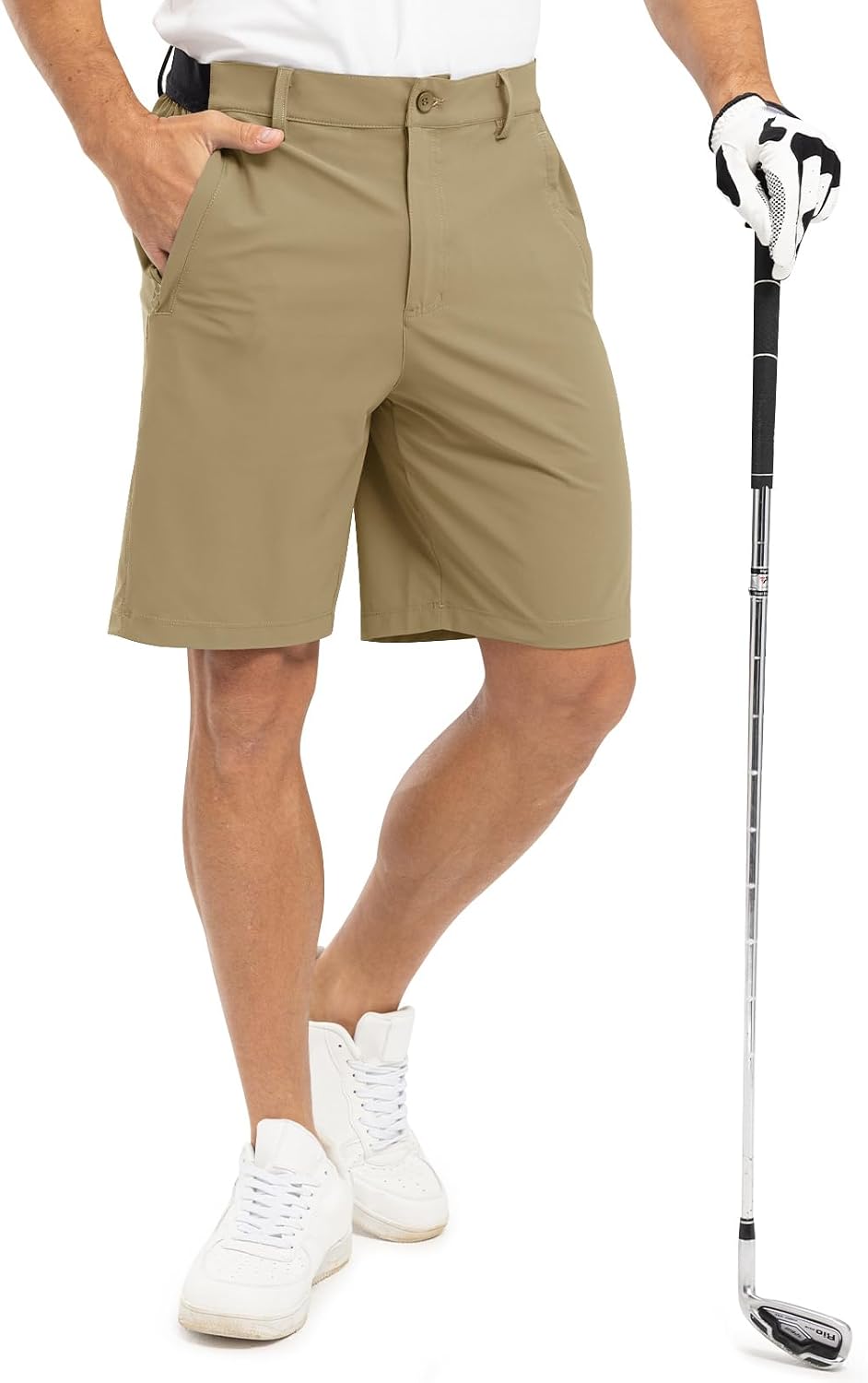 Detalle de TBMPOY Men's 9" Golf Shorts: Stretch, Quick Dry, and Practical for Work or Play