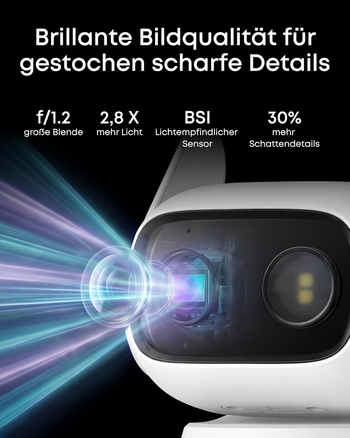 Detalle de eufy Security Überwachungskamera C31 kabelgebunden – 360°-Sicht, 24/7, Farbnachtsicht & KI-Erkennung ohne Abo