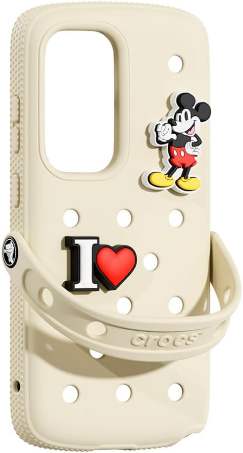 Thumbnail 1 de Samsung Galaxy S25 Ultra – Coque silicone Crocs avec 2 charms Jibbitz, beige