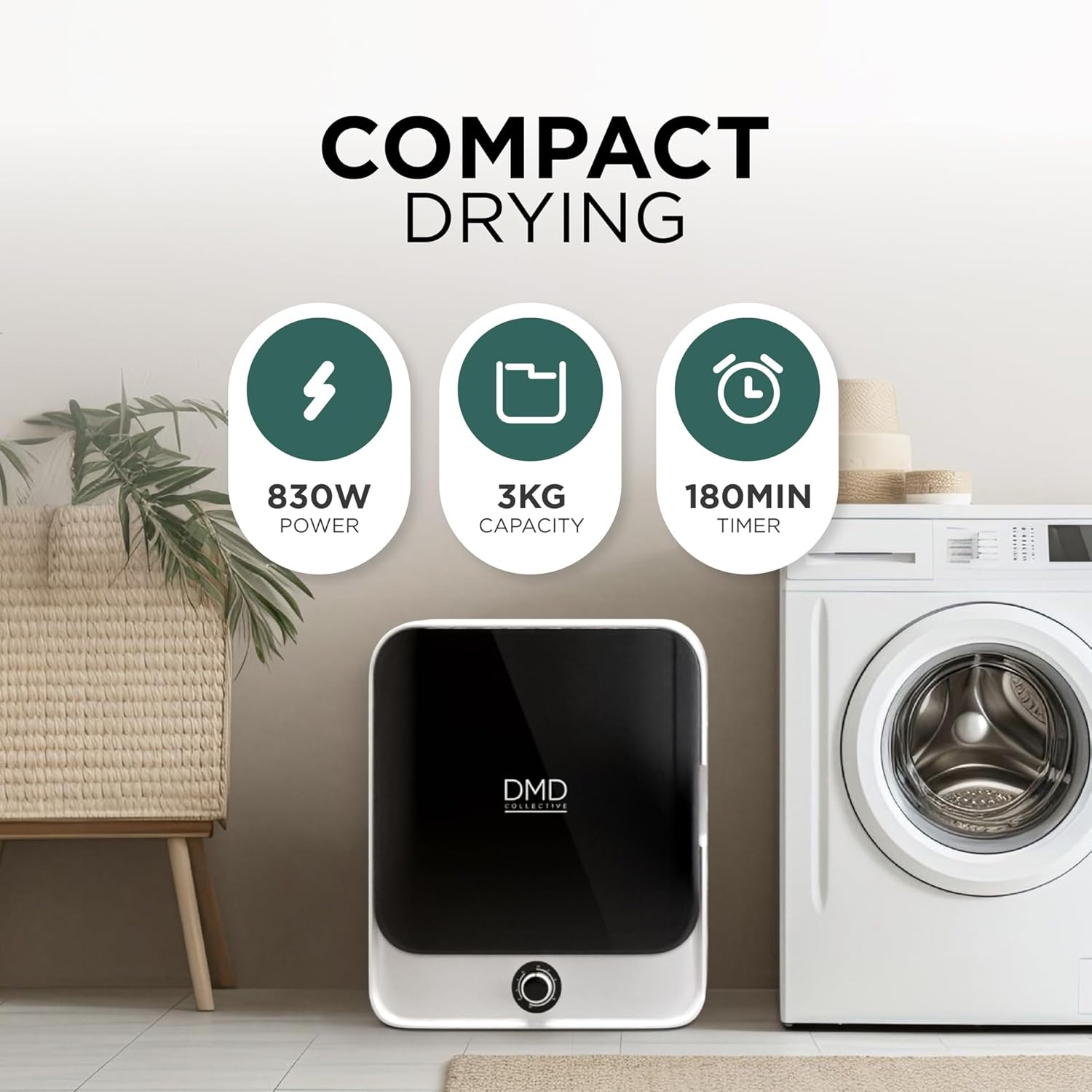 Thumbnail 2 de DMD Collective 3kg Mini Vented Tumble Dryer