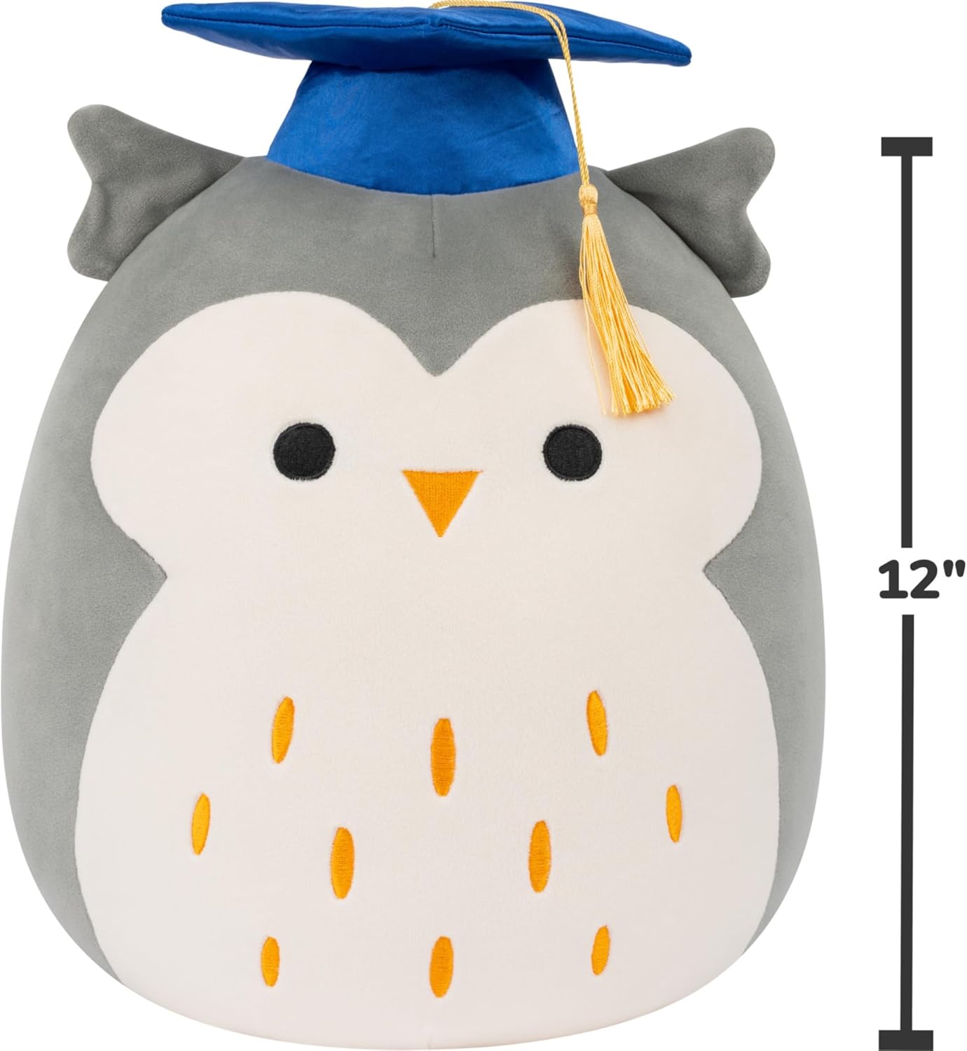 Thumbnail 3 de Squishmallows Original 12in Hoot the Grey Owl in Graduation Cap – Official Plush