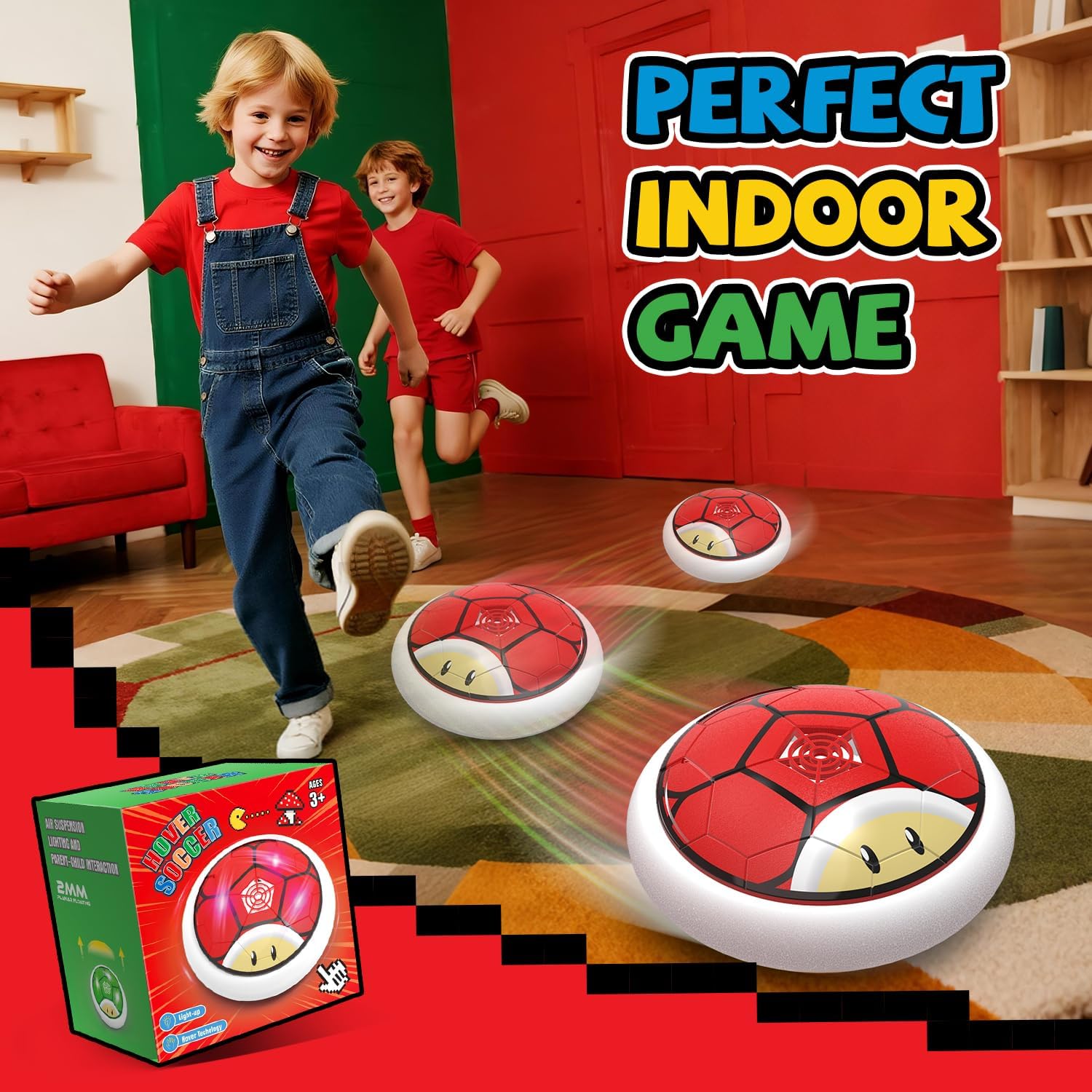 Thumbnail 5 de Thusine Hover Soccer Ball for Kids – 2 LED Indoor Hover Soccer Balls (2 Pack)