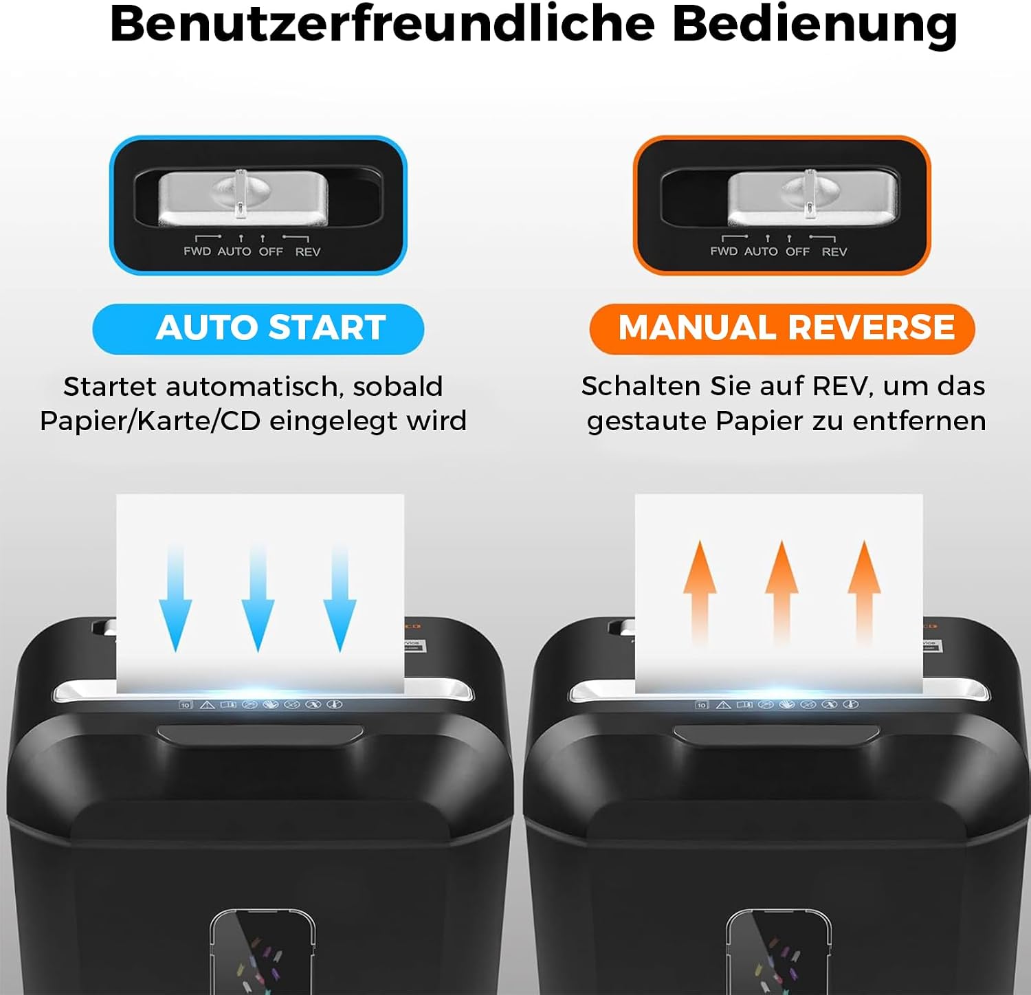 Detalle de Schredder, 10 Blatt Kreuzschnitt P-4 – VidaTeco Aktenvernichter mit 14 L Behälter für Homeoffice