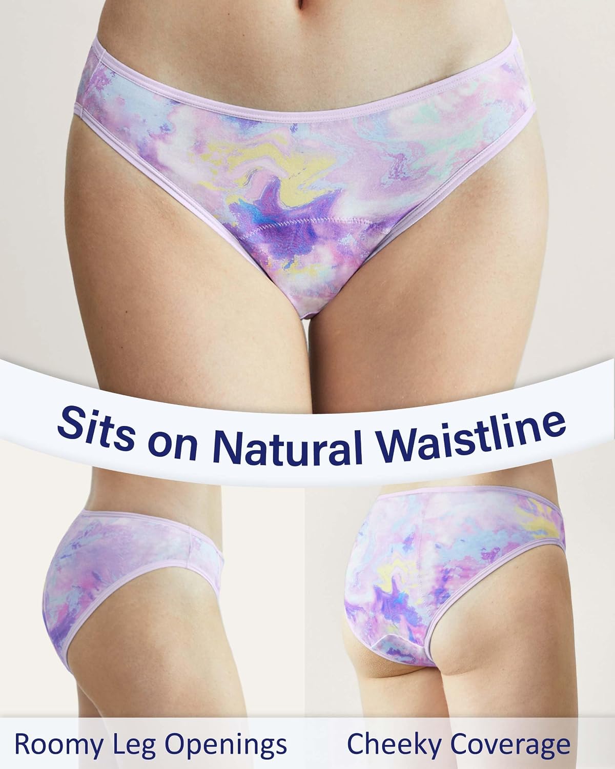 Detalle 2 de Neione Leakproof Cheeky Bikini Period Underwear in Breathable Modal