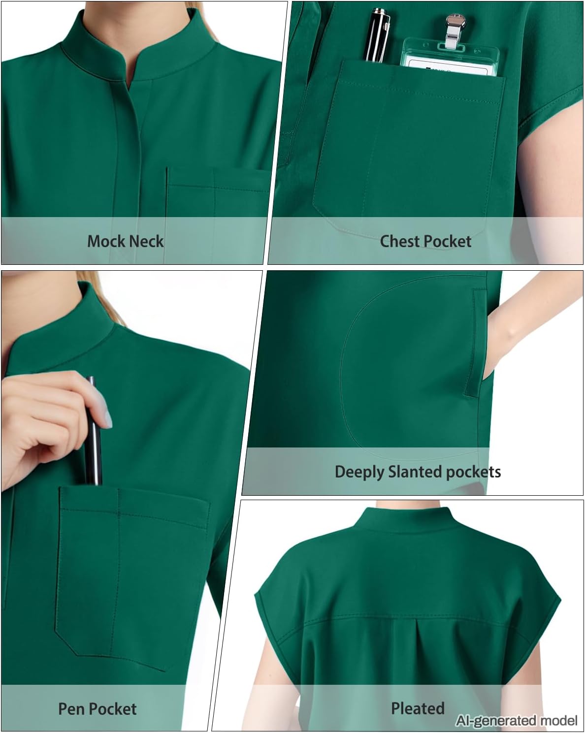 Detalle 2 de Dvoliaw Women's Scrub Set Polyester Blend