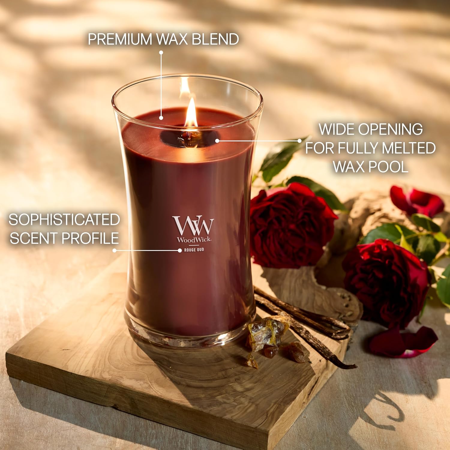 Thumbnail 4 de Bougie parfumée WoodWick Rouge Oud 130 h