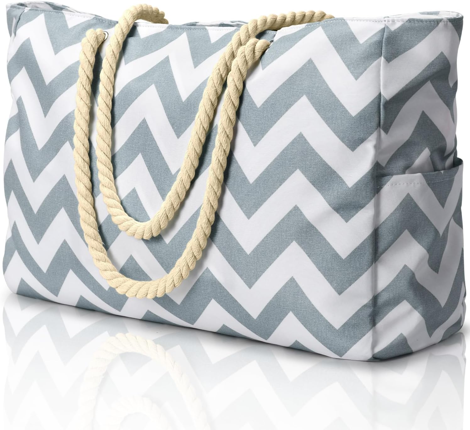 Detalle de oscaurt Strandtasche XXL Familie Shopper Tasche wasserdicht mit Reißverschluss