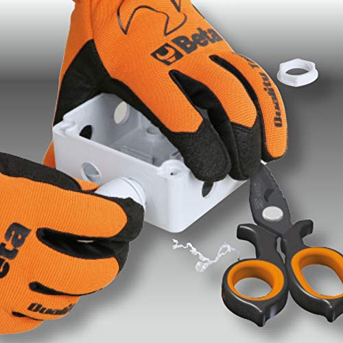 Detalle 2 de Beta 1128BAX: Tijeras de electricista de efecto doble con perfil de fresa y recubrimiento DLC