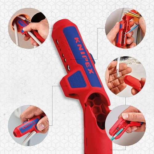 Detalle de Knipex ErgoStrip: Outil universel à dégainer 135 mm pour câbles 3G1,5 à 5G2,5 – 16 95 01 SB