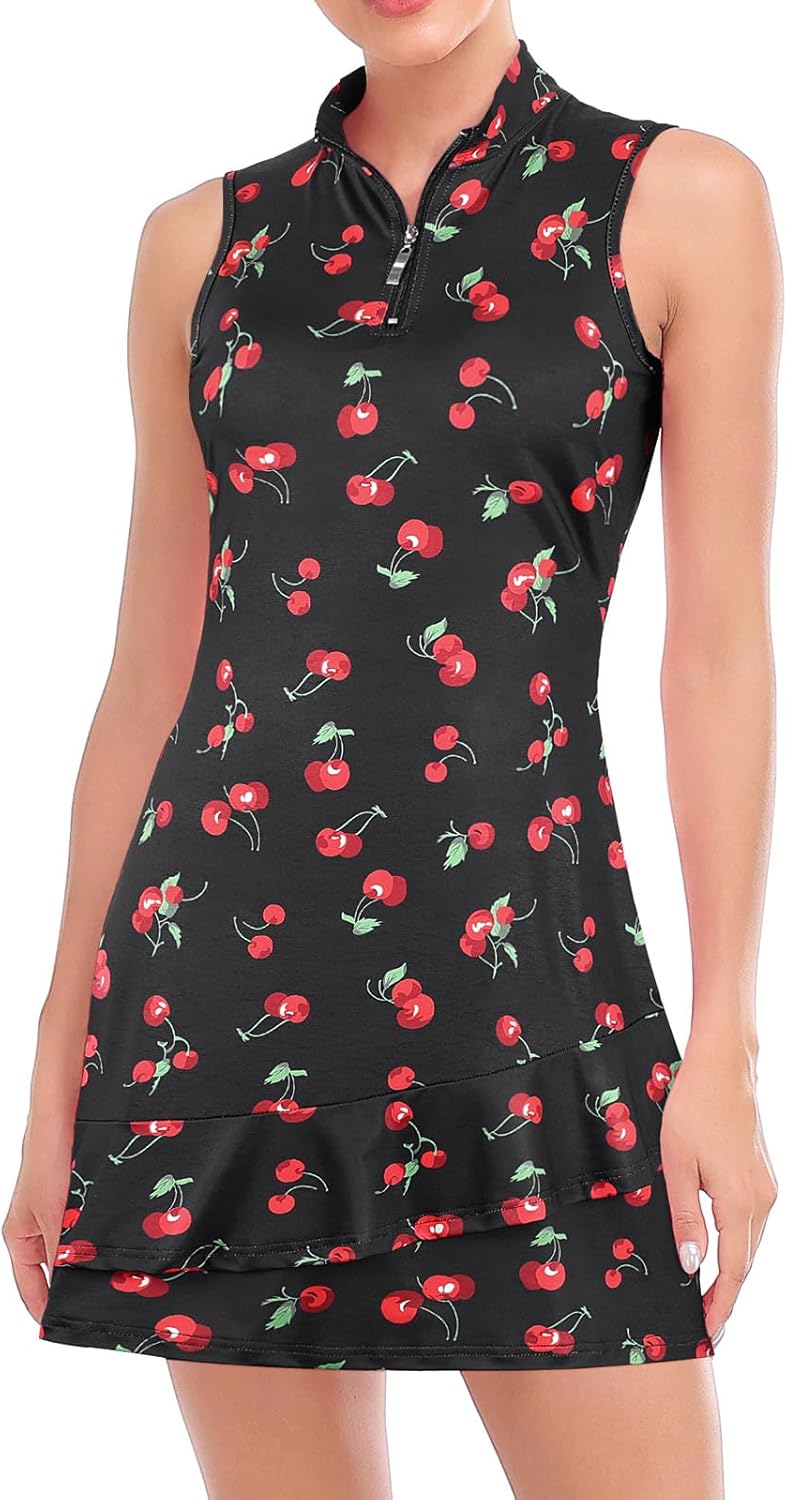 Thumbnail 6 de Viracy Sleeveless Golf Dress with Shorts and Pockets – Stand Collar, Double Ruffle Hem