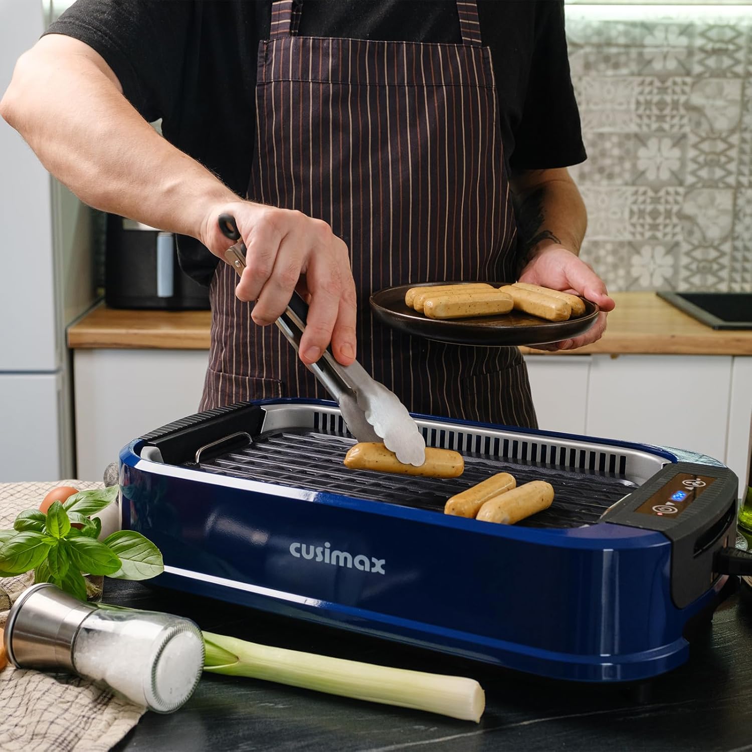 Thumbnail 3 de CUSIMAX Steak Grill 1500W – Elektrischer Tischgrill mit Deckel, Touchpanel und abnehmbarer Grillplatte