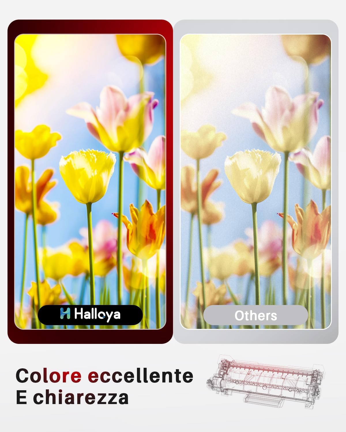 Detalle de Halloya TN2510 TN2510XL – Cartuccia toner nero compatibile per Brother (1200 pagine)