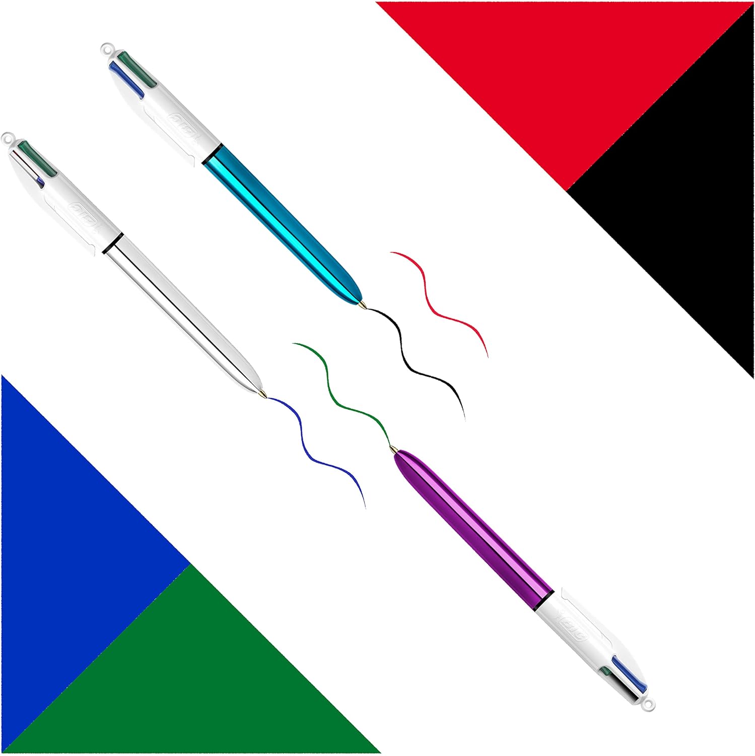 Thumbnail 1 de BIC 4 Couleurs - Stylo-Billes Rétractables, Pointe Moyenne 1 mm – Pot de 6