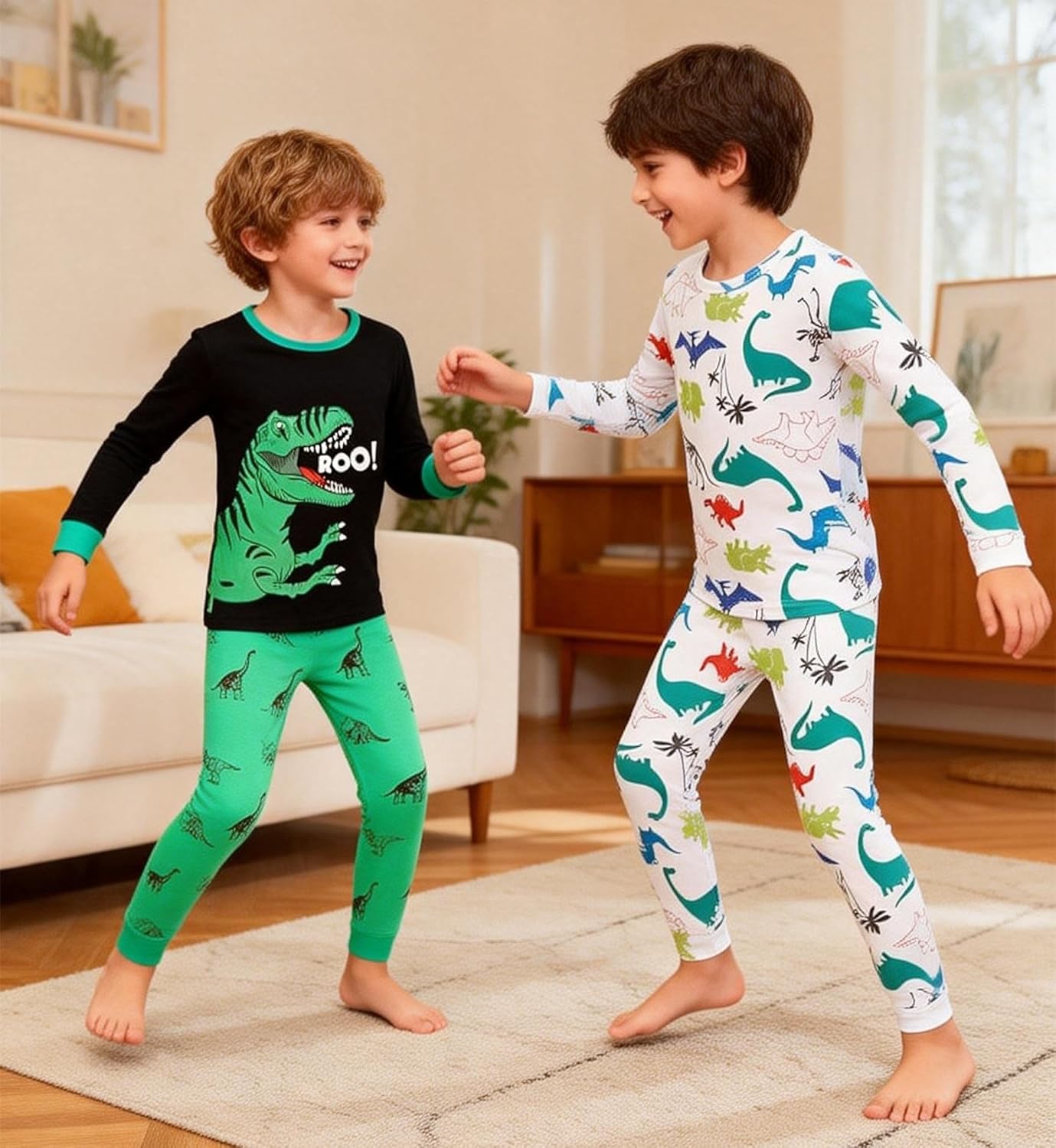 Thumbnail 1 de SOIBEEN Dinosaurier Pyjamas Jungen Langarm