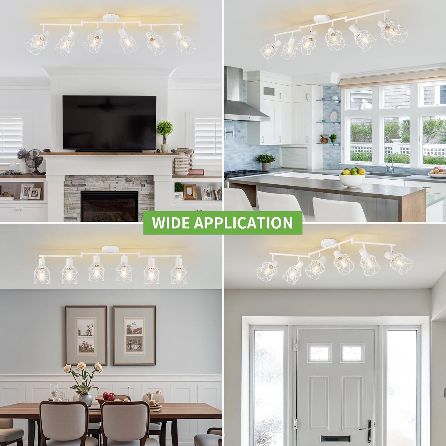 Detalle de WILON Track Lighting Fixtures: 6-Light Flush Mount Ceiling Spotlight Kit