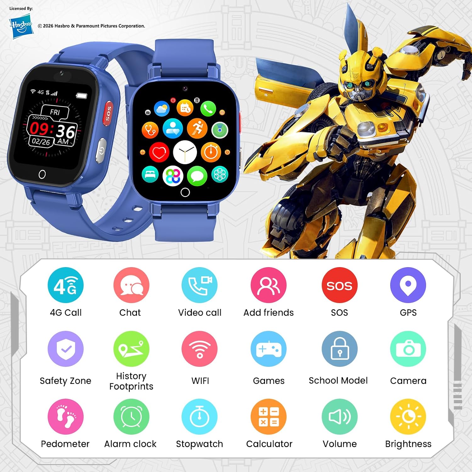 Thumbnail 1 de Montre Connectée Enfant 4G avec Appels Vidéo, GPS et SOS – Bleu