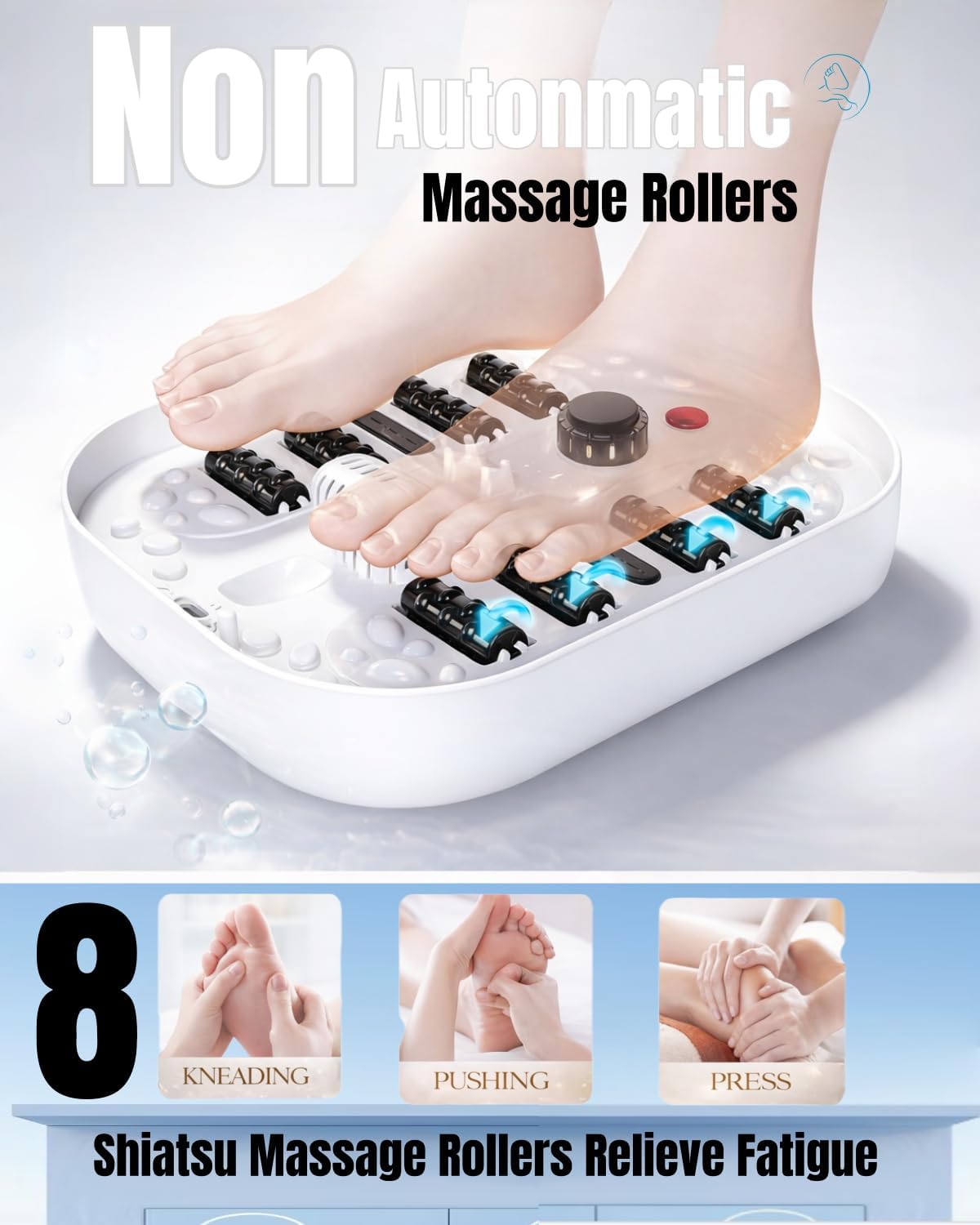 Thumbnail 2 de SPA4PIEDS Collapsible Heated Foot Spa Bath with 8 Rollers and Pumice Stone (Black)