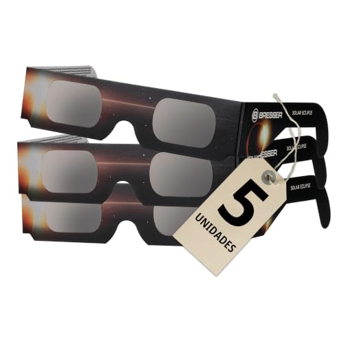 Detalle de Gafas Eclipse Solar BRESSER Design B (Pack 5) homologadas CE ISO 12312-2