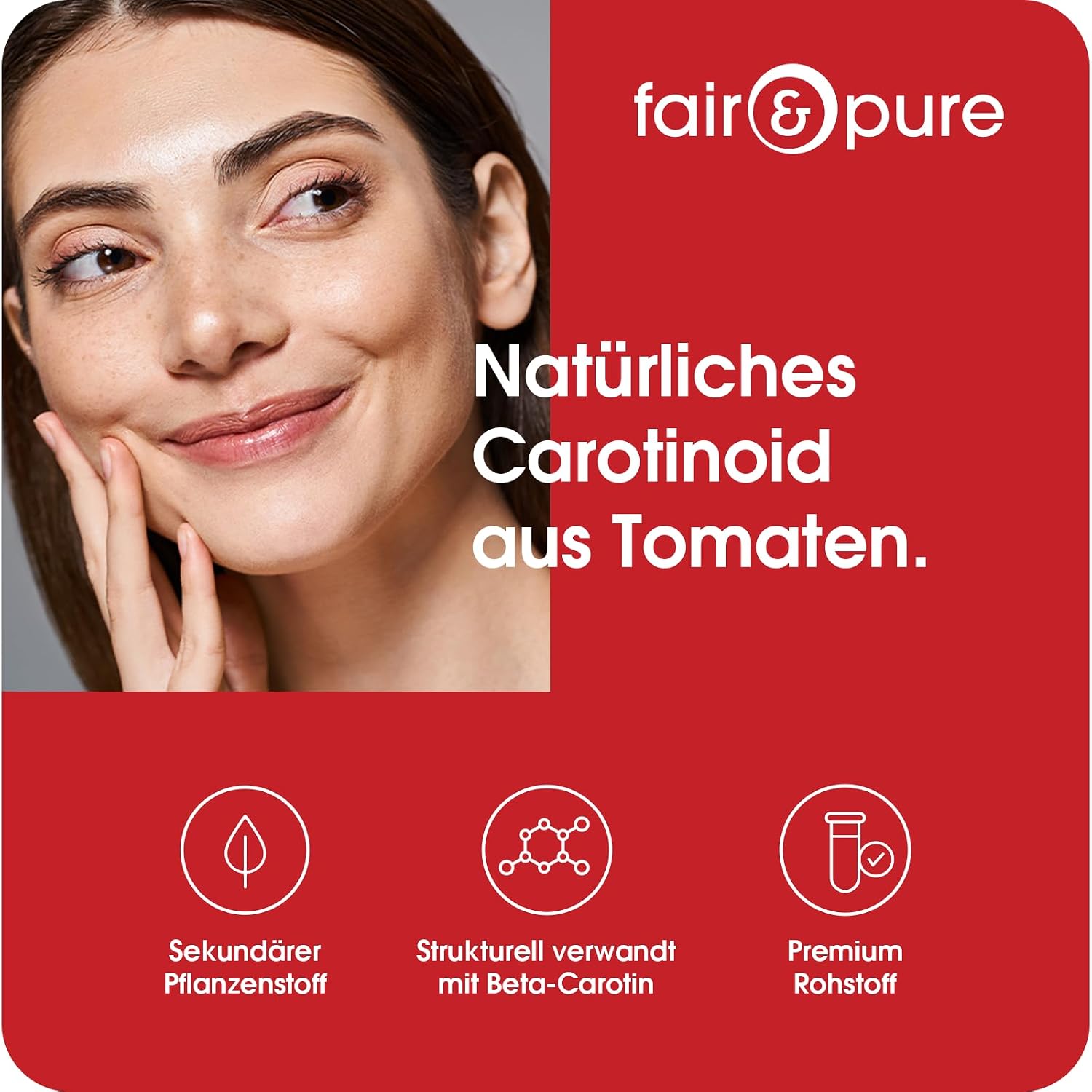 Detalle de Fair & Pure Lycopin 20 mg, 60 Kapseln – reines Tomatenextrakt-Öl für vegane Unterstützung