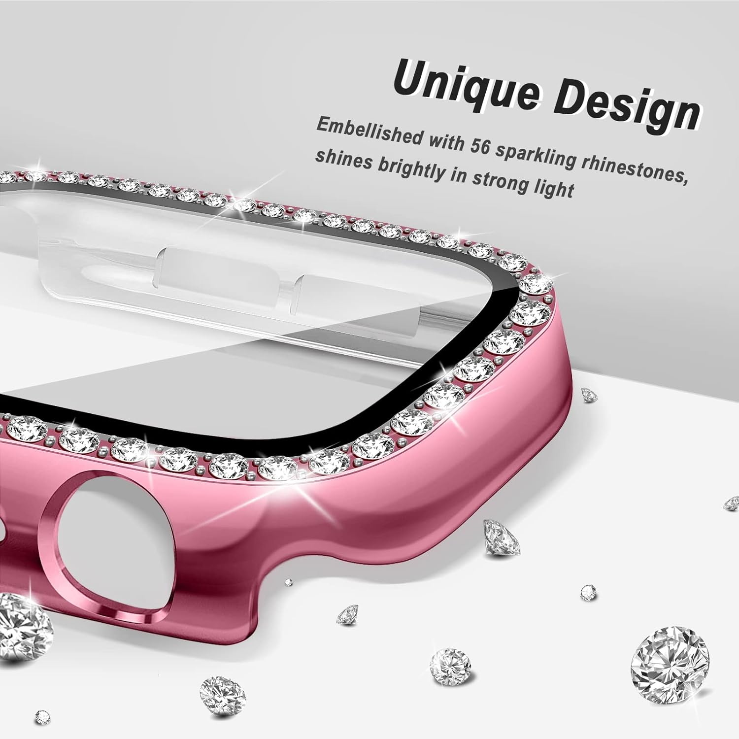 Thumbnail 1 de 2 Pack Bling Case for Apple Watch Screen Protector 42mm – Pink/Rose Gold Glitter Crystal Full Protection