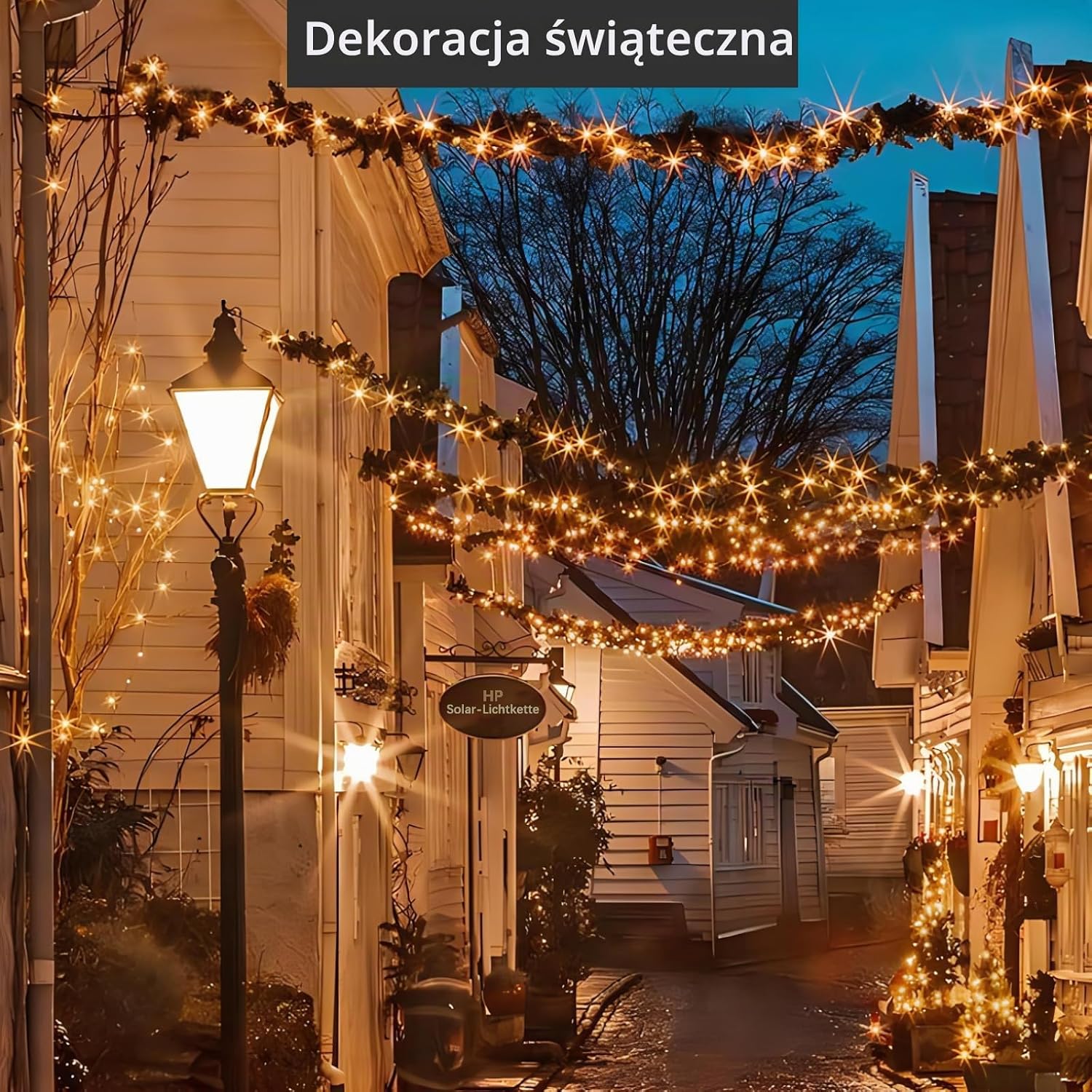Detalle de Hopelit DCTYN-10W solarny łańcuch LED 10 m, 100 diod, ciepła biel
