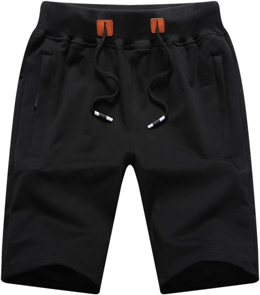 Detalle de QPNGRP Men’s Casual Shorts with Drawstring, Elastic Waist & Zipper Pockets