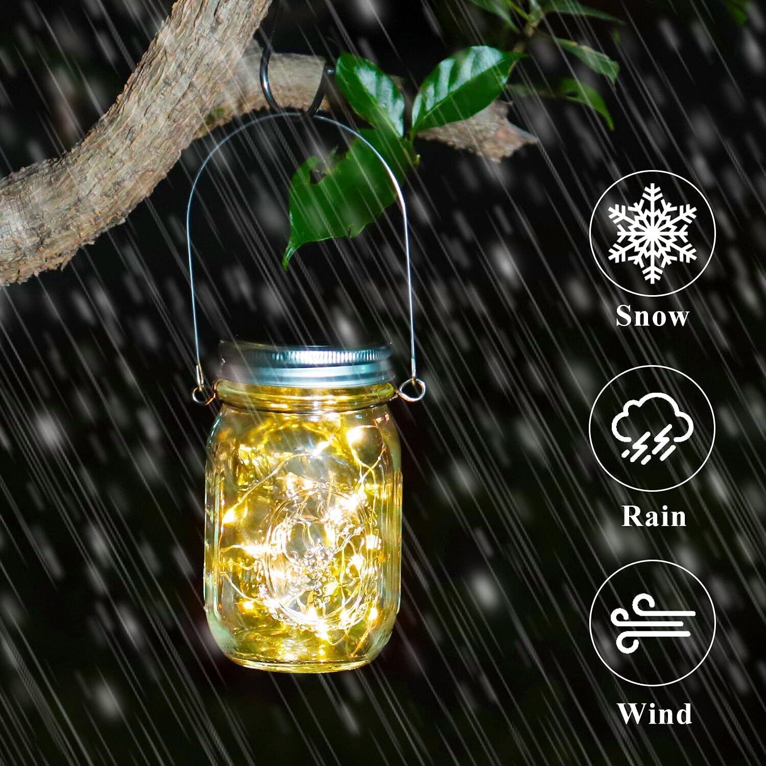 Detalle de Lanterne Solari da Esterno - Set da 6 pezzi con 30 LED IP65, luci solari per giardino SENMI