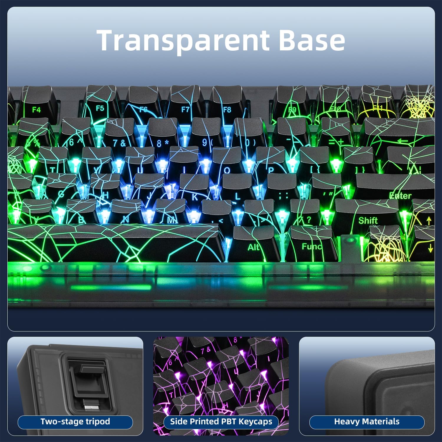 Detalle de ZORNHER ZH980 Wireless Mechanical Keyboard – 95% Layout with Creamy Linear Switches