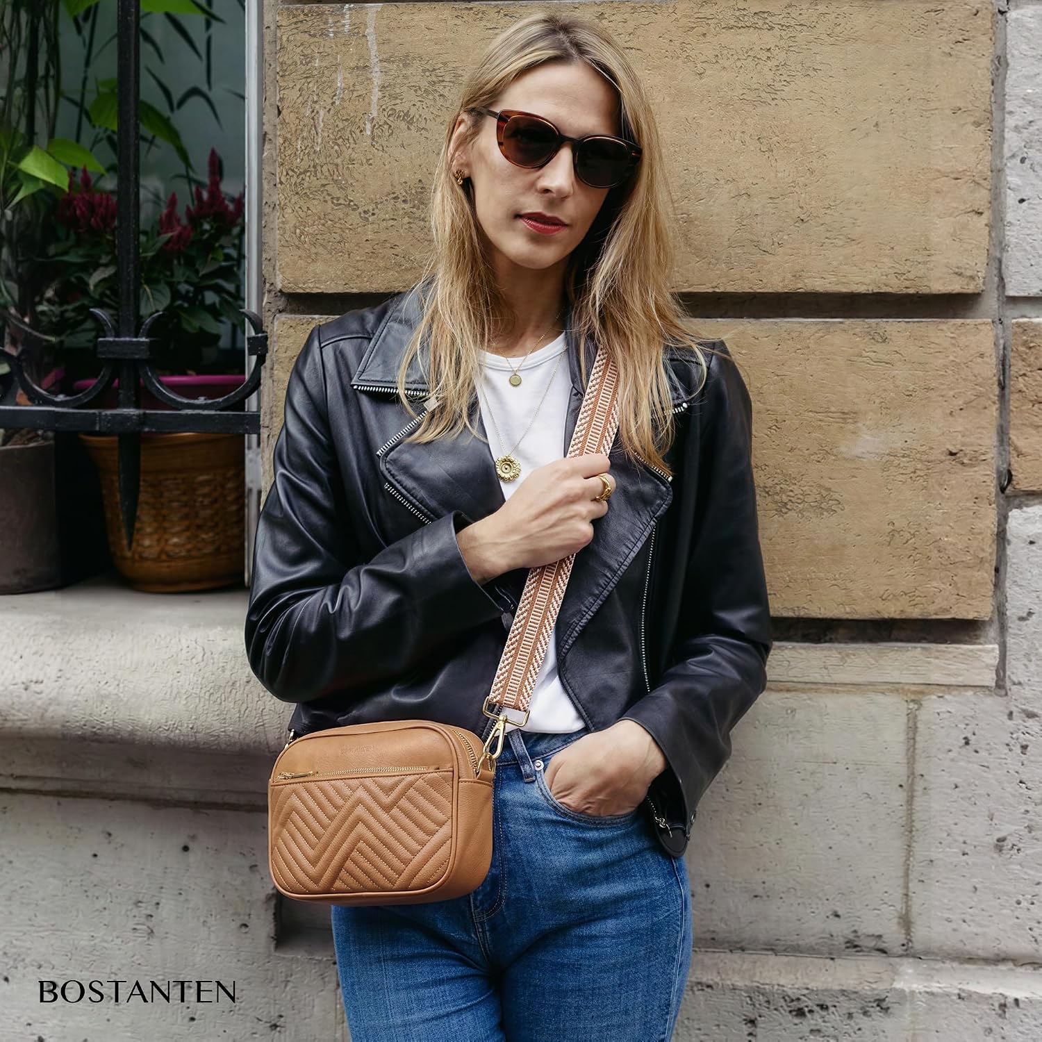 Detalle 2 de BOSTANTEN Quilted Crossbody Bag Vegan Leather