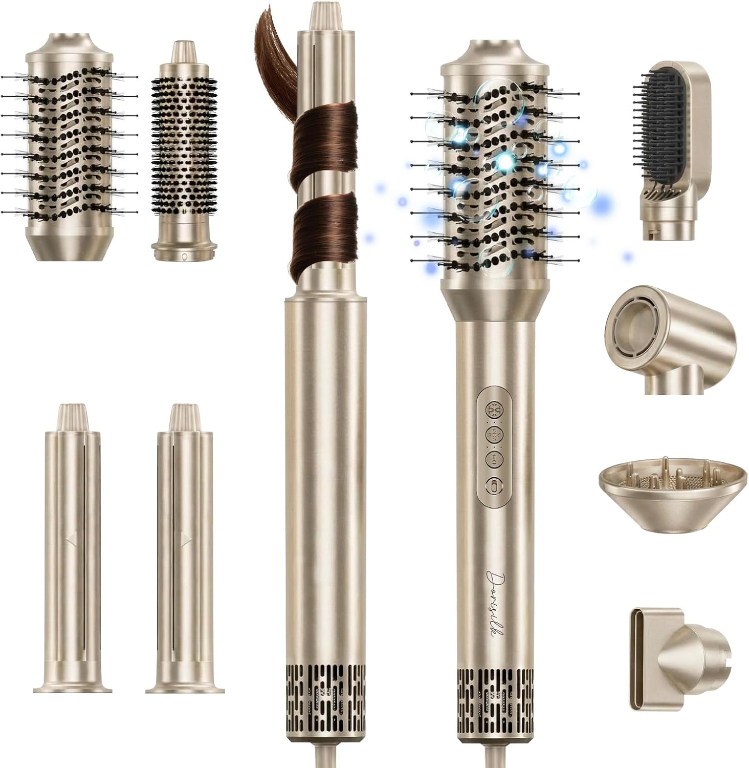 Detalle de DORISILK 8-in-1 Hair Styler and Dryer Brush with Ionic Technology, Auto-Wrap Curlers