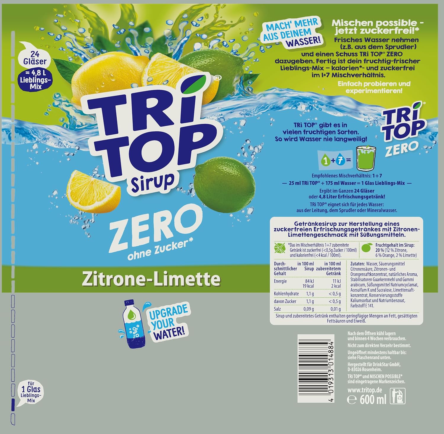Thumbnail 6 de TRi TOP ZERO Sirup Set Kirsche, Zitronen-Limette & Orange-Mandarine – 3x600 ml, zuckerfrei