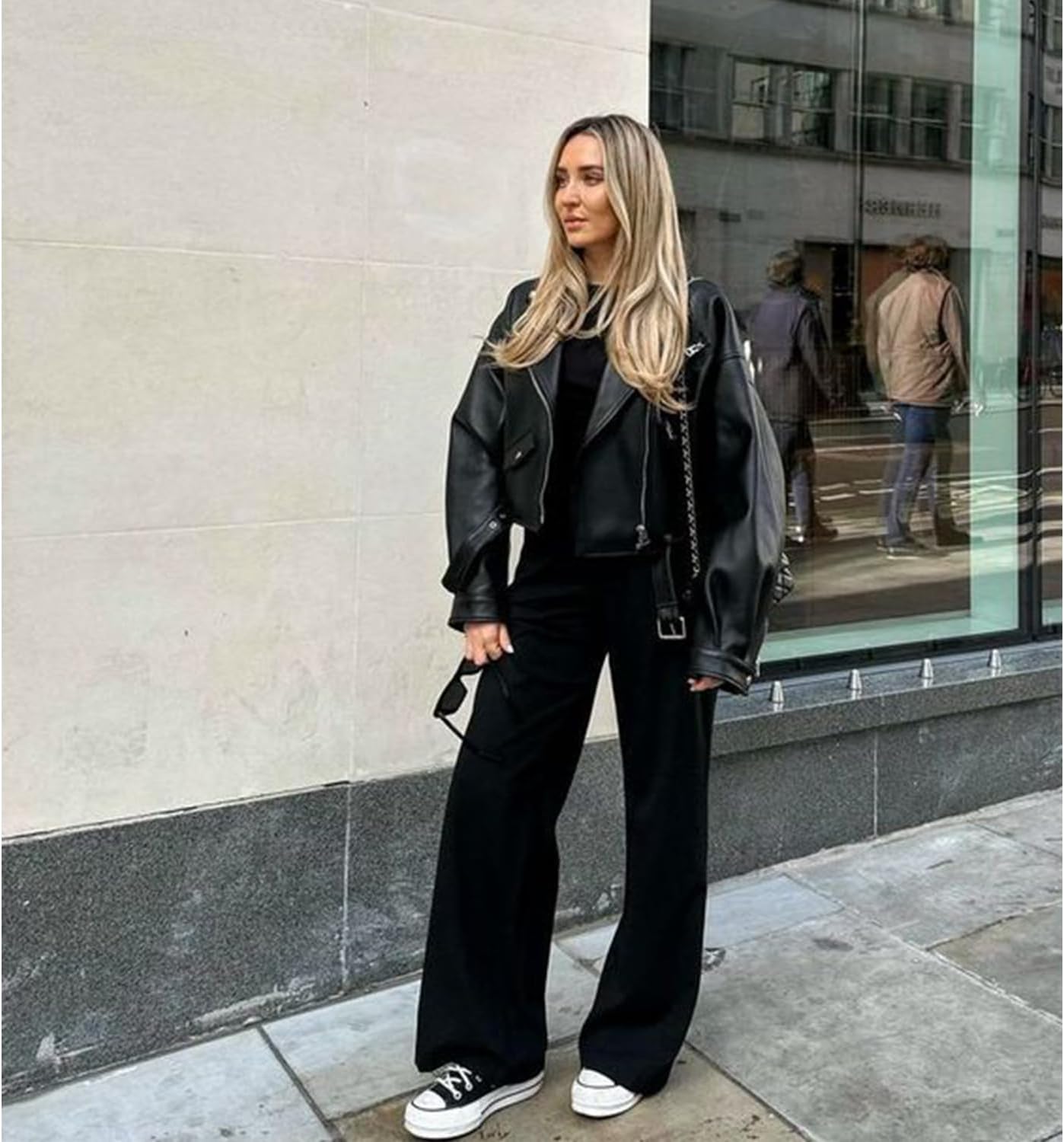 Detalle de NEW YOUNG 3 Pack Women's Wide Leg Pants with Pockets High Waist - Comfortable, Travel-Ready Palazzo