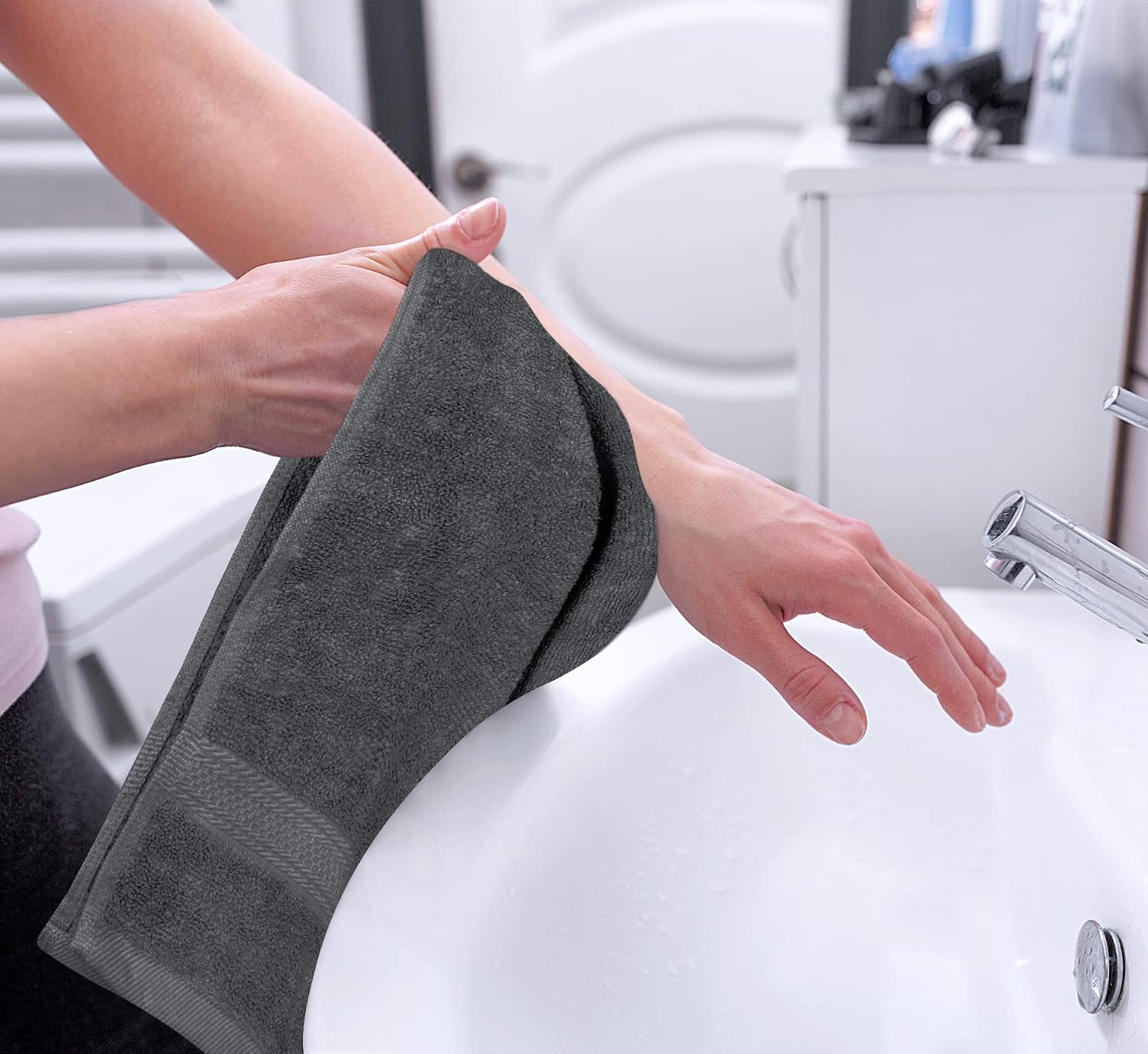 Detalle 2 de Utopia Towels UT0625 Hand Towels, 6-Pack, 100% Ring-Spun Cotton, Grey