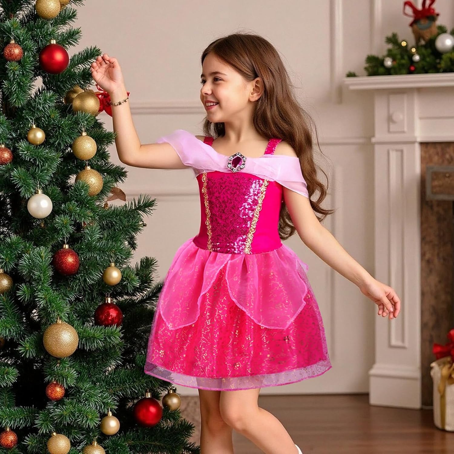 Thumbnail 1 de MELAND Princess Costumes for Girls – 4 fancy dress-up sets with accessories (age 3–8)