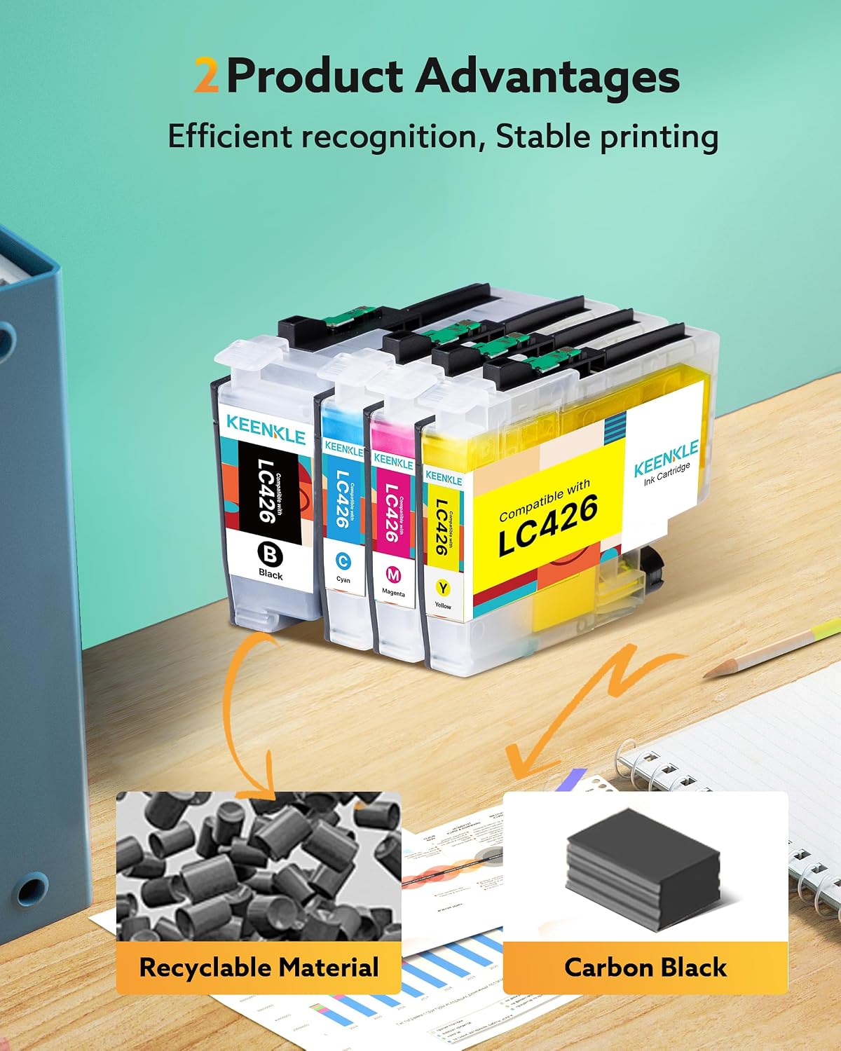 Thumbnail 3 de LC426 Compatible Ink Cartridges for Brother MFC-J4335DW / J4340DW / J4535DW / J4540DW — 4 Pack (LC426/LC426XLVAL)