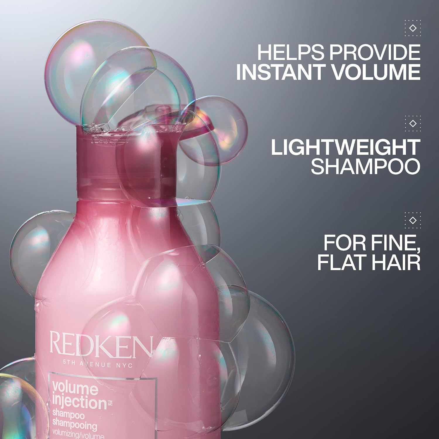 Detalle 2 de Redken Volume Injection Shampoo 300 ml voor fijn haar met Filloxane