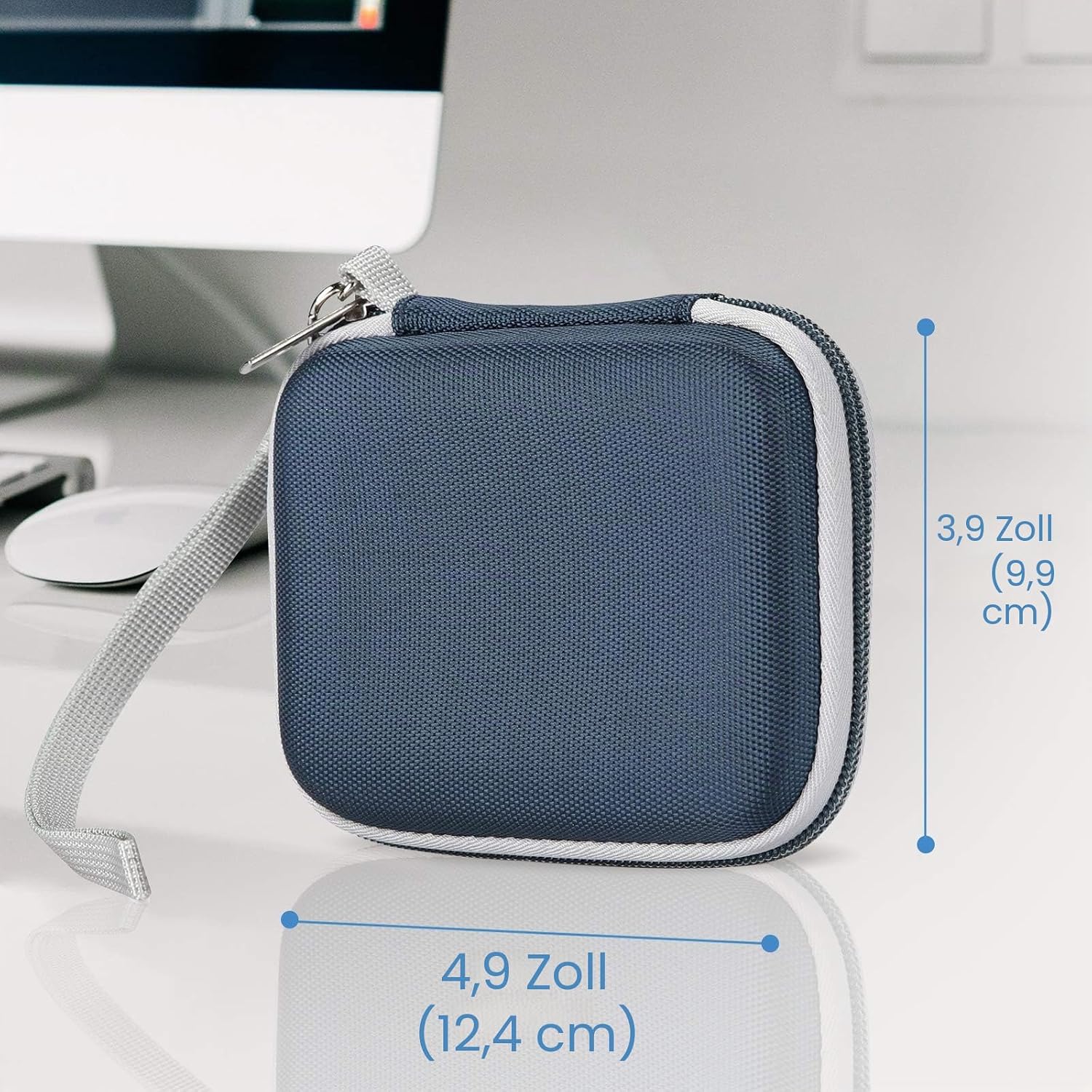 Detalle de ProCase Stoßfeste Festplatten-Tasche für Samsung T7 / T7 Touch Portable SSD – Hartschale mit Organizer, Navy