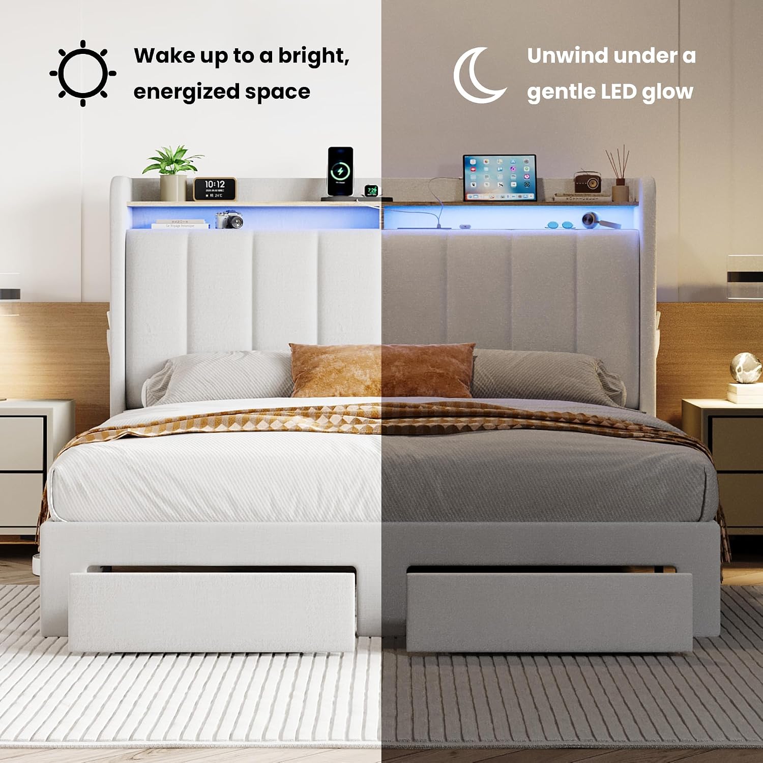 Thumbnail 6 de SHA CERLIN Queen Bed Frame, Velvet