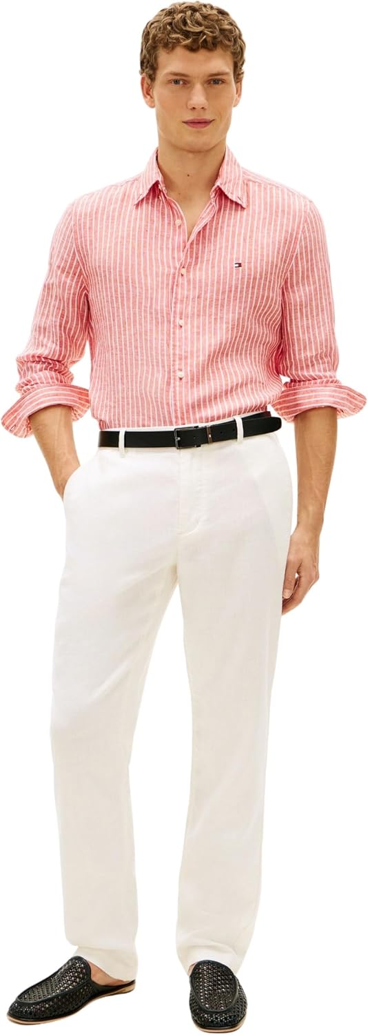 Thumbnail 3 de Tommy Hilfiger Linen Bengal Stripe RF Shirt Mw0mw42400 camicia uomo a maniche corte