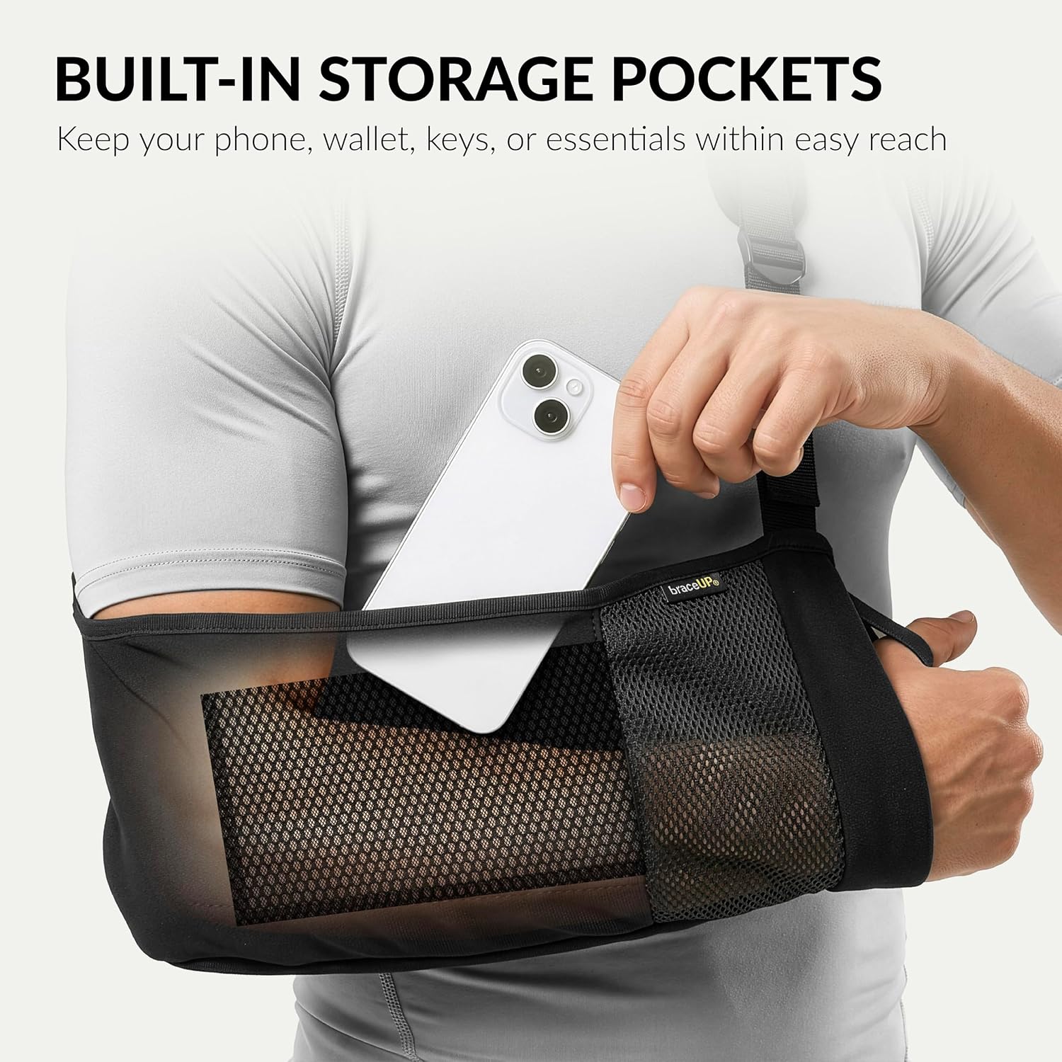 Detalle 1 de BraceUP B341 Arm Sling with Padded Strap and Breathable Mesh