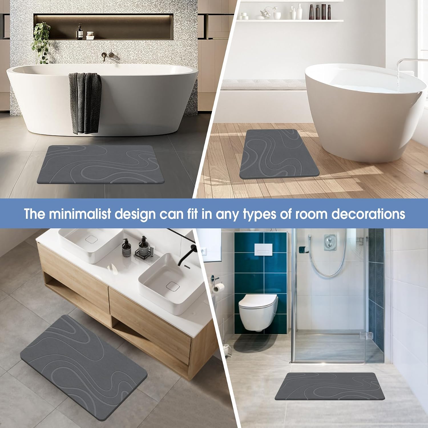 Thumbnail 4 de Veeloim Stone Bath Mat diatomaceous earth bath mat