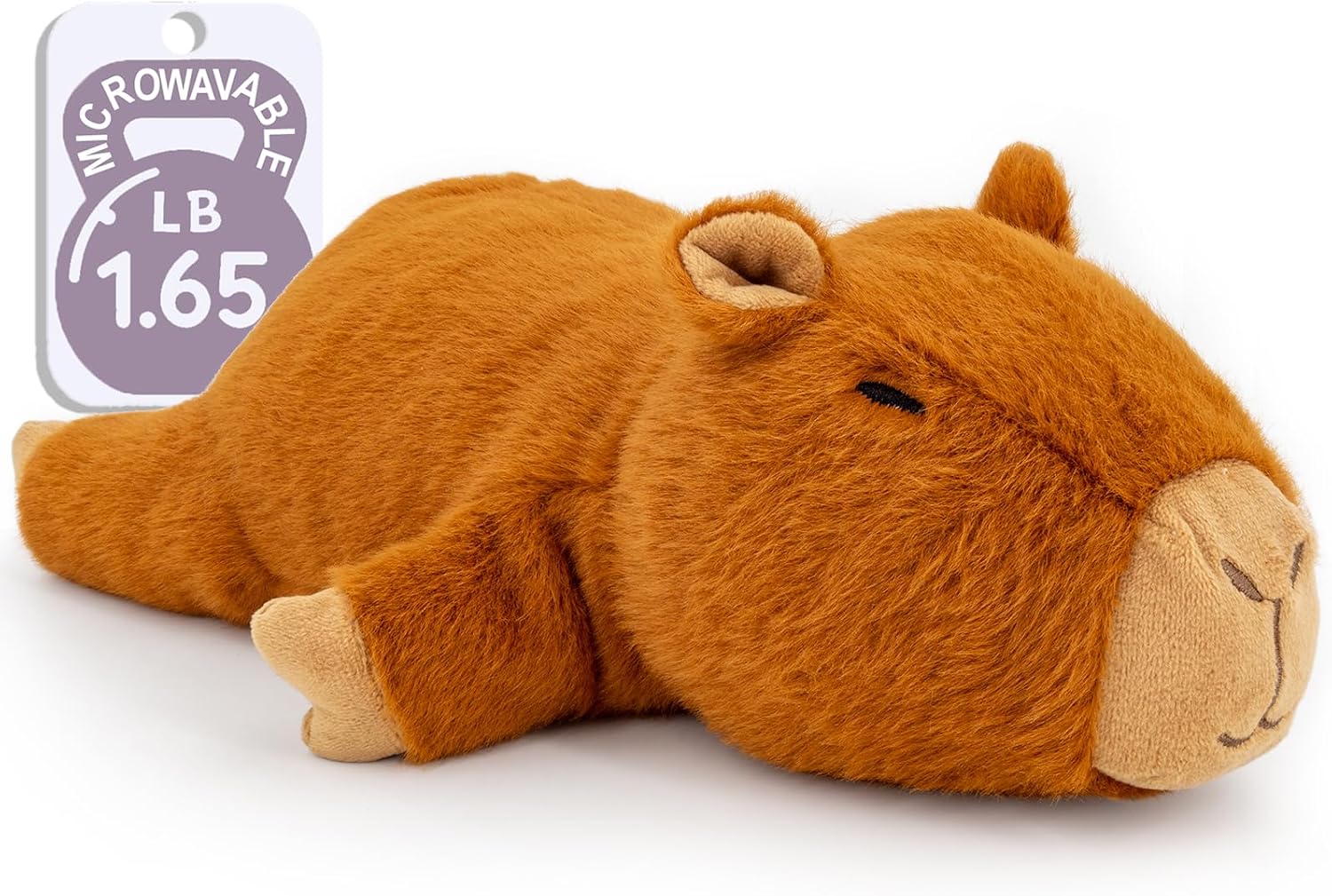 Detalle de Marysun Microwavable Capybara Stuffed Animal – Weighted Plush with Heating Pad (9.8in, 1.65lb)