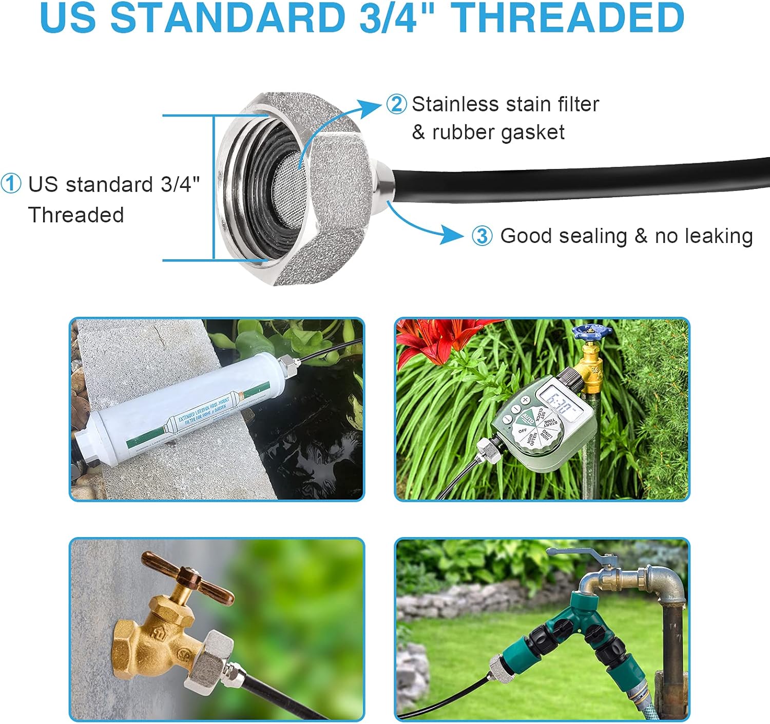 Thumbnail 2 de Bonviee No1 75FT Outdoor Misting System with 28 Nozzles and Brass Adapter