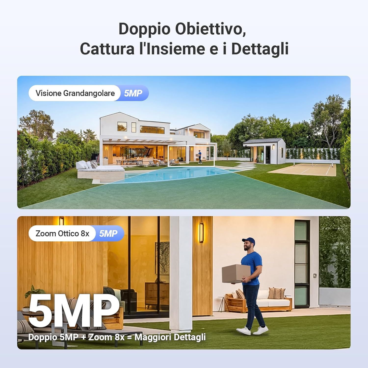 Thumbnail 2 de EZVIZ C9c Dual 3K (10MP, doppia lente 5MP+5MP) telecamera Wi‑Fi esterna con visione a colori e audio bidirezionale