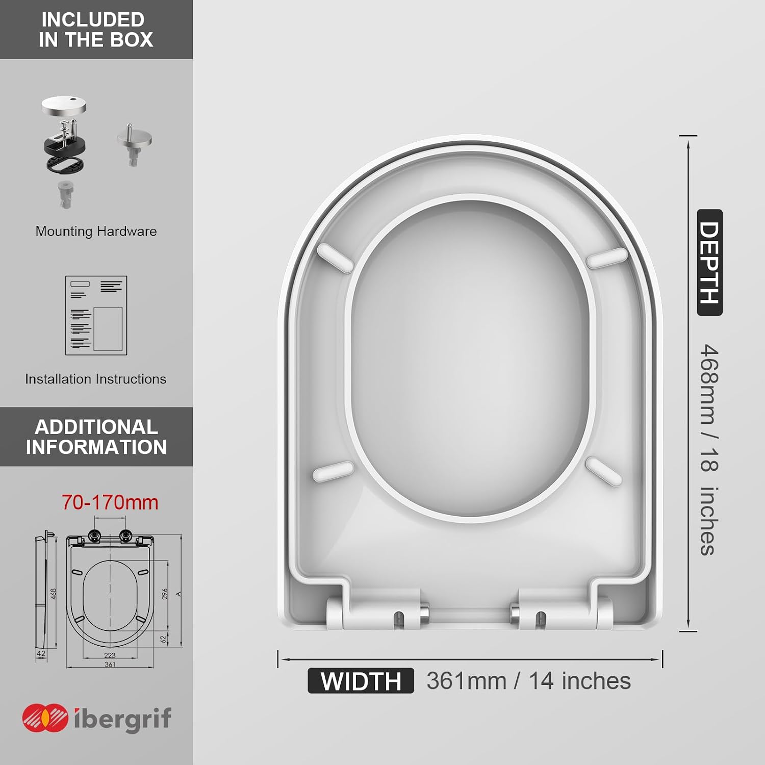 Thumbnail 1 de Ibergrif WC Sitz 150 kg weiß