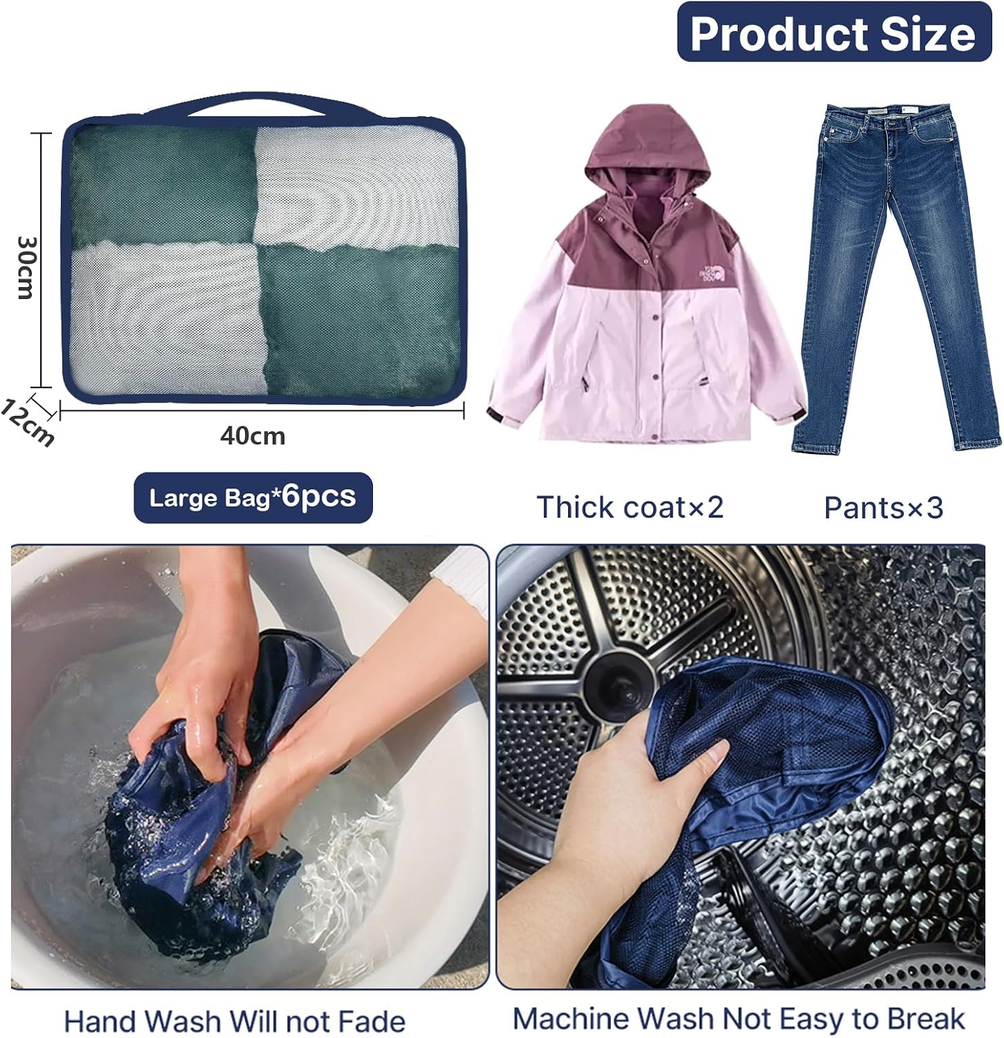 Thumbnail 5 de Large Packing Cubes 6 PCS 40x30x12cm